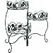 Panacea Products 3-Tiered Folding Scroll  and  Ivy Plant Stand Black with Brushed Bronze Leaves
