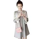 (リアンジュ・アイ)Liange・ai レディース マタニティ ワンピース 可愛い 肌着 おしゃれ 秋 冬 4サイズ ホワイト M オリジナルミニポーチ付き (XXL)