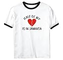 T-Shirt Ringer White " Half Of My Jamaica " Country