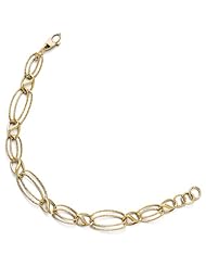 14k Yellow gold Leslies Polished & Diamond cut Link Bracelet
