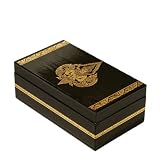 Handmade Decorative Lacquer Jewelry Box With Hand-Etched Tep Bronome Angel Gold Leaf (Thailand)