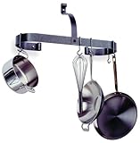 show Enclume PR6-HS Premier Wall Oval Pot Rack, Hammered Steel