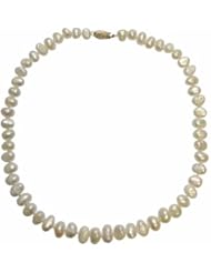 White 1 Strand 16" Freshwater Pearl Necklace with 14K Gold Clasp