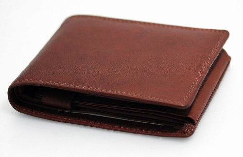 Hochwertiges Echt Leder Portemonnaie Geldbörse Geldbeutel hochwertig verarbeitet Top Qualität in rot/braun