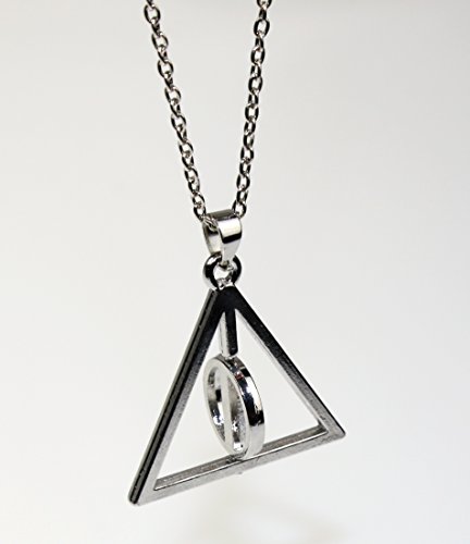 Harry Potter Deathly Hallows Silver Turnable Rotating Spins Alloy Necklace
