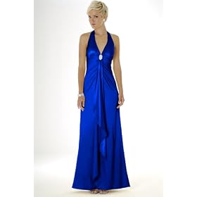Satin Evening Dress - Bridal, Wedding, Party, Prom Dress, Formal Gown by Sean Collection (448) Sapphire