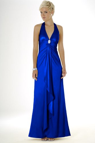 Satin Evening Dress - Bridal, Wedding, Party, Prom Dress, Formal Gown by Sean Collection (448) Sapphire