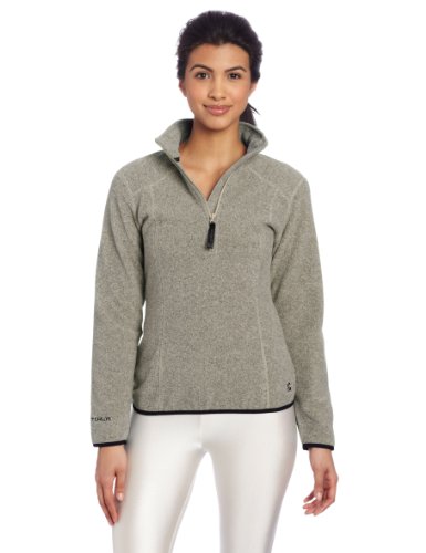 Hot Chillys Women's Baja Fleece Zip-Tee with Binding, Mojave, Large On Sale