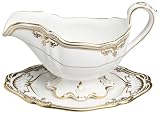 Spode Stafford White Sauce Boat 16 ounce and Stand 9- 1/2 inch Length x 6- 1/4 inch Width