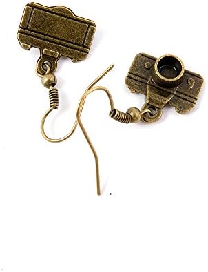 30 Pairs Jewelry Making Antique Bronze Brass Tone Earring Supplies Hooks Findings E4XK9 Camera