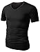 Doublju Mens Casual Short Sleeve Tee With Bottom Logo