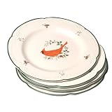 Pfaltzgraff Winterberry Set Of Four 9-Inch Cardinal Dessert Plates