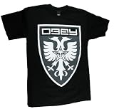Obey Soccer Crest Classic Graphic Mens Black Tee Shirt