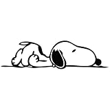 Snoopy On Floor - Cartoon Decal Vinyl Removable Decorative Sticker for Wall, Car, Ipad, Macbook, Laptop, Bike, Helmet, Small Appliances, Music Instruments, Motorcycle, Suitcase