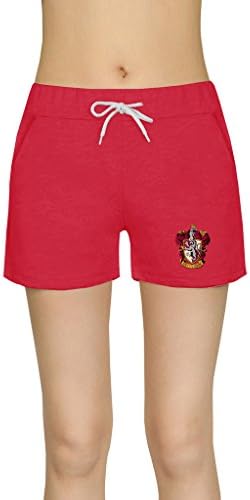 HuaTu Women's Harry Potter Gryffindor Logo Casual Cotton Shorts Gym Shorts Grey