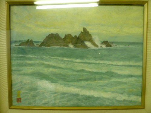 内田政美作：荒磯の浜より（原画）