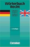 Produkt-Bild: W&ouml;rterbuch Recht: Deutsch-Englisch/Englisch-Deutsch