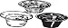 BLACK PLASTIC FOUNTAIN BOWL. 12" DIA. 3-1/2 DEEP WITH GROMMET HOLE IN BOTTOM. BY FOUNTAIN MAGIC