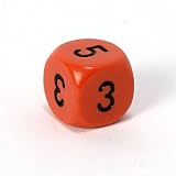 Chessex Opaque 16mm Dice, Averaging d6 (2-3-3-4-4-5) Orange with black