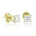 14k Yellow Gold Princess Cut Diamond Stud Earrings (G, SI, 0.50 carat)