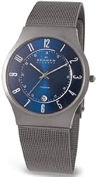 Titanium Mesh Blue Arabic Numeral Dial