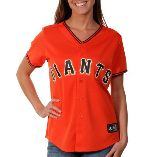 Majestic San Francisco Giants Women's Replica Alternate Jersey - Orange (Small)