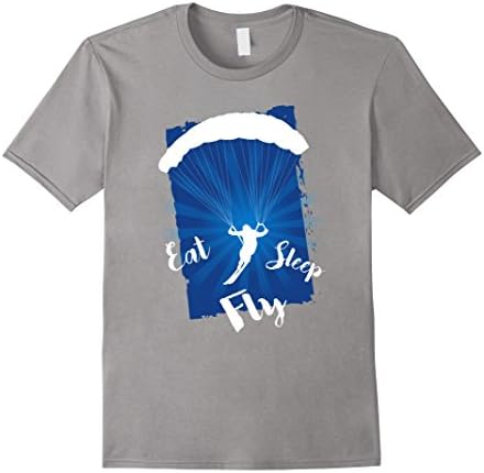 Men's Eat Sleep Fly Paragliding Life TShirt Awesome Sky High Paraglider t-shirt XL Slate