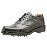 ECCO Men's World Class Saddle GTX Gore-Tex Golf Shoe,Black,43 EU
