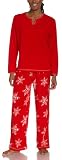 HUE Women's Microfleece PJ Set Big Snowflakes