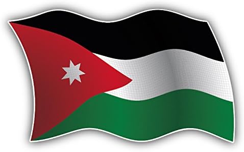 Jordan Wavy Flag Car Window Bumper Decal Vinyl Sticker 5" X 3"