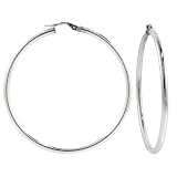 Karat Platinum 1 3/8 Inch Hoop Earrings