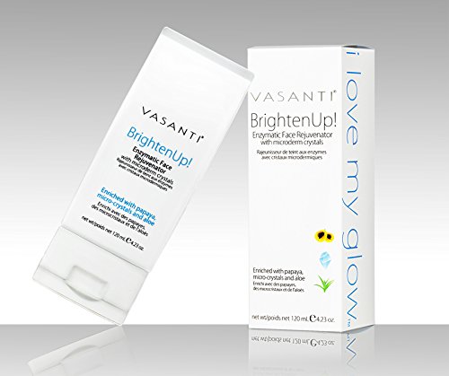 Vasanti Brighten Up! Enzymatic Face Rejuvenator - Powerful Scrub Brightens, Exfoliates and Cleanses Gently with Instant Results for Soft, Smooth and Radiant Skin - Enriched with Papaya, Professional Microcrystals and Aloe - 100% Paraben Free, 100% Vegan, 99% Natural - Get Bright, Beautiful Skin Instantly!
