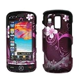 Premium Black with Purple Hearts and Flowers Design Snap-On Cover Hard Case ....