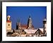 Beer Tents at Oktoberfest with Cathedral in the Background, Munich, Bavaria, Germany ...
