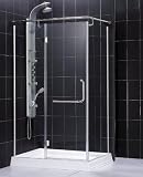 QUAD Rectangular corner shower enclosure with hinged door 30 7/8 x 44 7/8 x 75 1/2