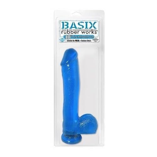 Basix 10-Inch Suction Cup Dong, Blue image