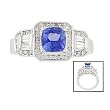 14K White Gold Tanzanite and Diamond Ring