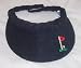 Golf Visor Terry Cloth Black with Embroidered Flag on Green