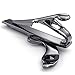 KONOV Mens Tie Bar, Necktie Tie Spring Loaded End Clip Clasp Bar, Handgun Gun, Color Black