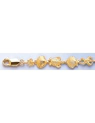 Gold Nautical Braclt Bracelet Sealife & Shell Combination