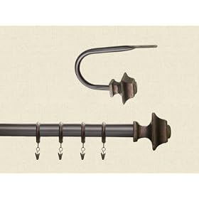 Metric Drapery Holdback Pair With Decorative Finials - Chocolate