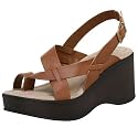 MIA Women's Cassandra Wedge Sandal,Tan Leather,8.5 M US