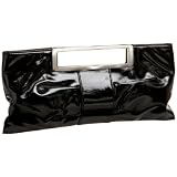 Prezzo Cut-Out Metal Handle Clutch,Black,one size