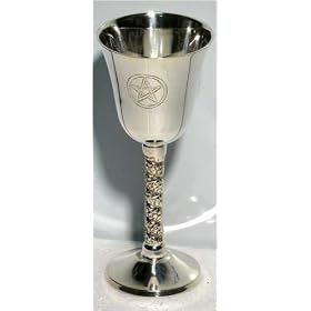 Ritual Tools - Chalice Silver Plated Pentagram 5" Tall.