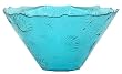 Spanish Large Ocean Sea Life Recycled Aqua Blue Glass Large Salad Bowl 11.5"D