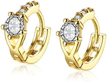 Hoop Earring Engagement Jewely Fashion Gold-Plated Inlay Cubic Zirconia For Women -RebeccaSeller