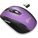 Wireless Mouse, JETech&reg; M0771 2.4Ghz Wireless Mobile Optcal Mouse with 6 Buttons, 3 DPI Levels, USB Wireless Receiver (Purple)