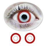 Red / White Target Eyes Motif Lenses from BIONORA 1 Year use including Lens Case