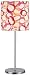 Marrs Collection Polished Steel Base Red Pink Circles Fabric Shade Table Lamp