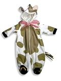 Duck Duck Goose - Newborn Unisex Holloween Pram, Pony Hooded, Footed, Halloween Fleece Costume, Cream, Lt. Brown, Red
